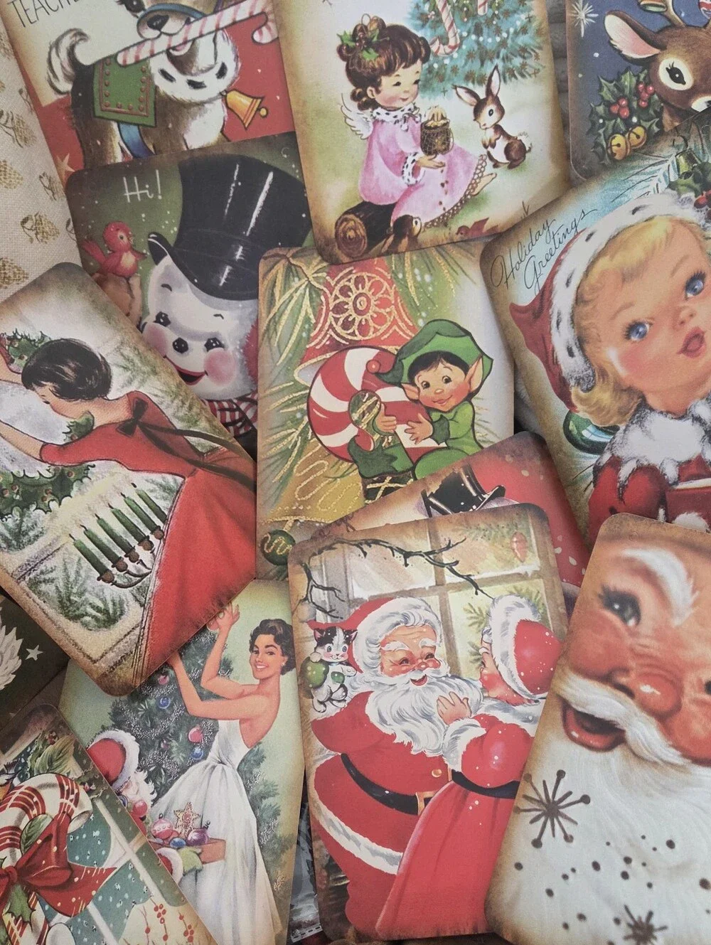 New Retro Christmas Garland Banner Santa Snowman Rudolph home decor decoration